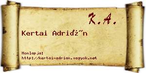 Kertai Adrián névjegykártya